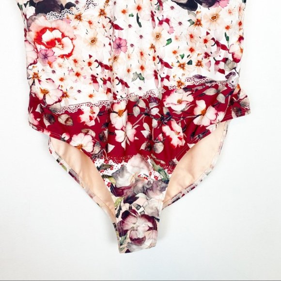 Rachel Rachel Roy | Floral Strappy Back One Piece Swim Suit Size L - Picture 5 of 9